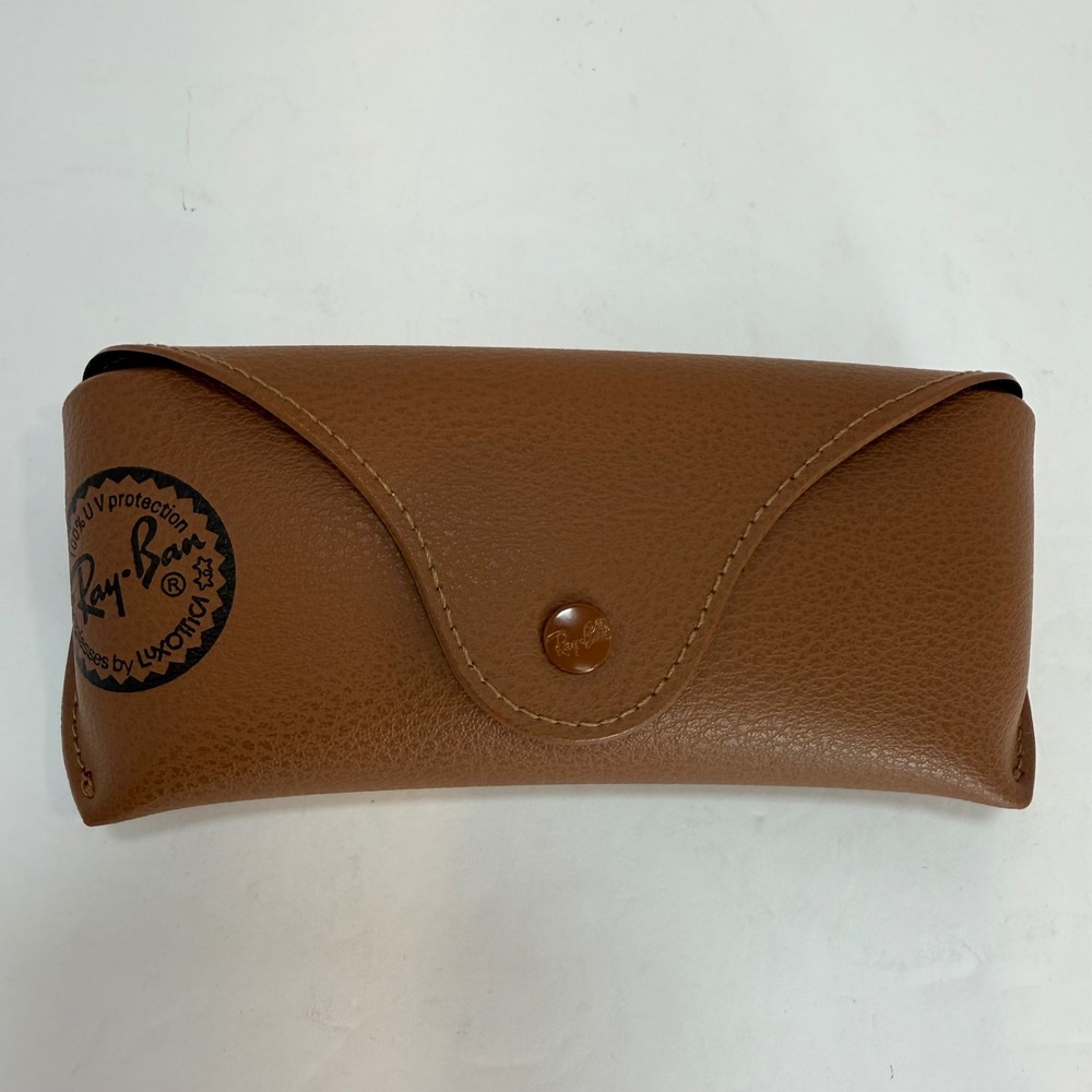 Ray-Ban Tan Faux Leather Sunglasses Case with Cleaning Cloth and Booklet X-0030